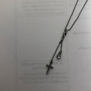 Dainty silver cross necklace
